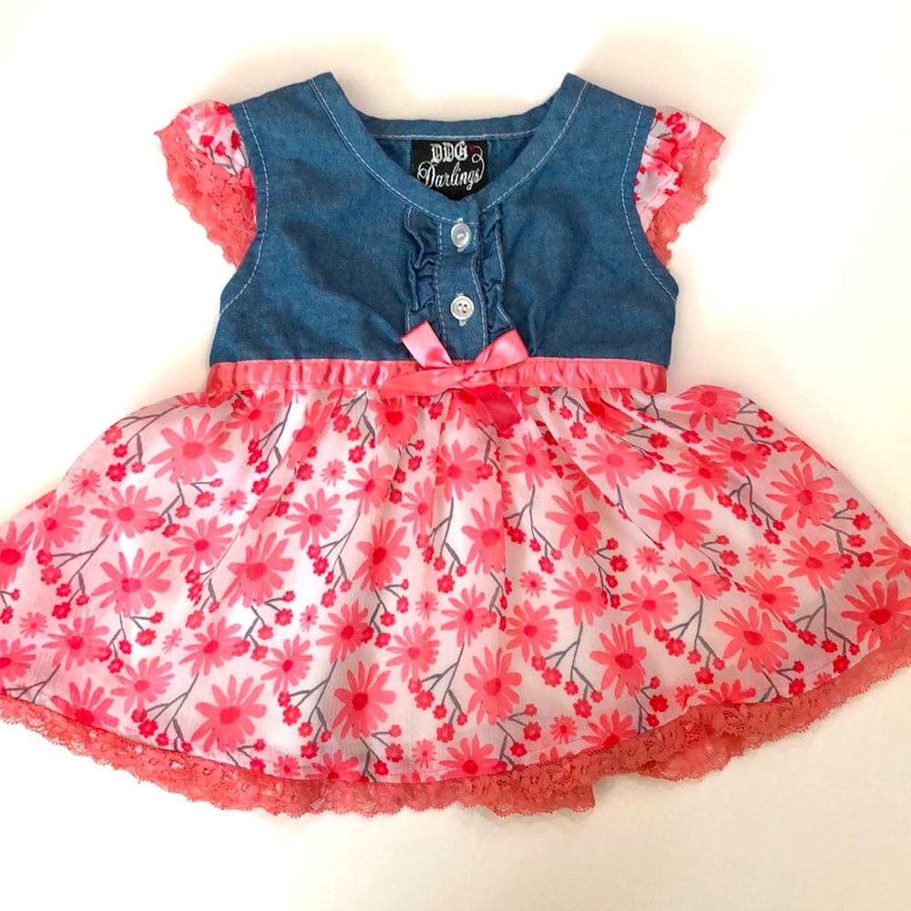 Denim floral dress